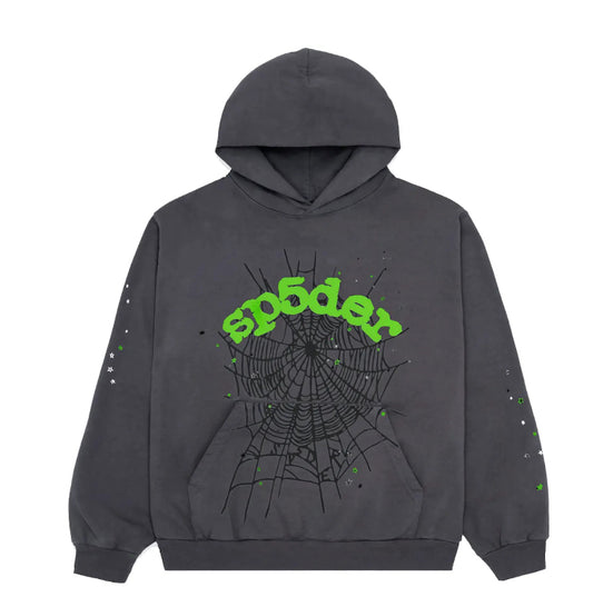 Sp5der Wait Web Slate Grey Hoodie