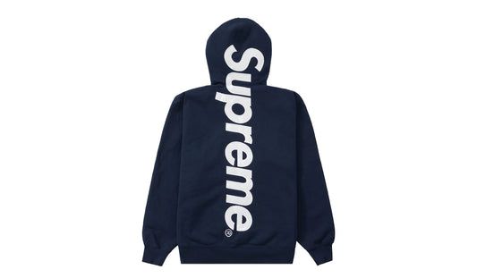 Supreme Satin Appliqué Hooded Sweatshirt Navy