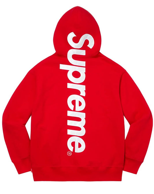 Supreme Satin Appliqué Hooded Sweatshirt Red