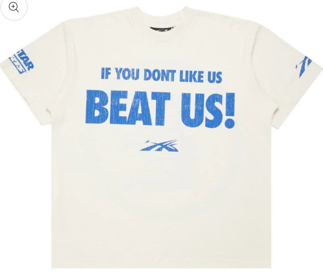 Hellstar  Beat Us White Blue Tee