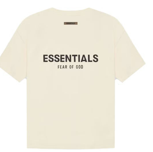 Essentials Cream Back Logo Tee