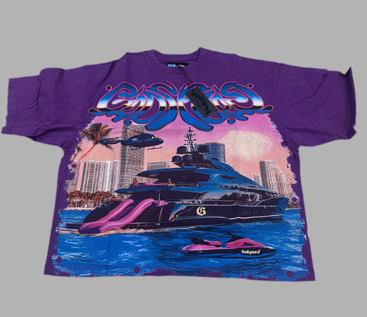 God speed purple yacht party tee