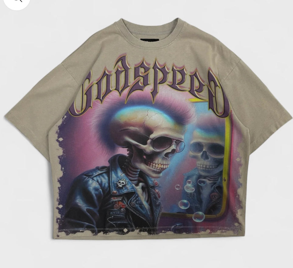 God speed grey Man in the Mirror tee