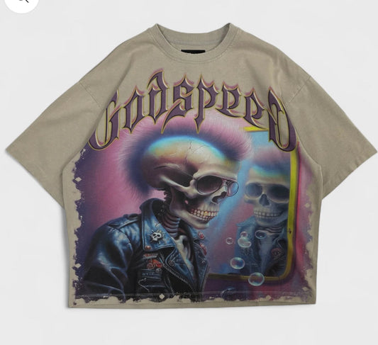 God speed grey Man in the Mirror tee