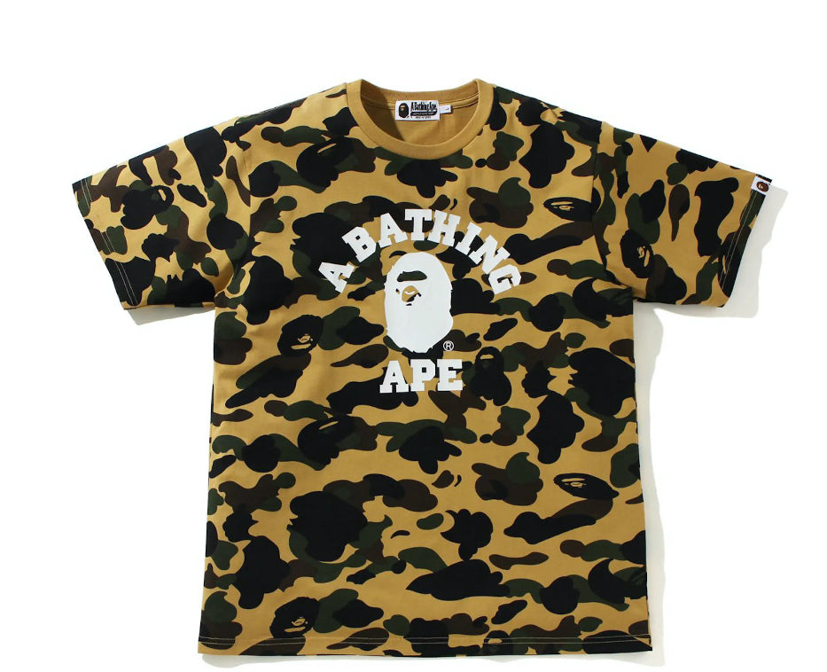 Bape 1st Yellow Camo College Tee