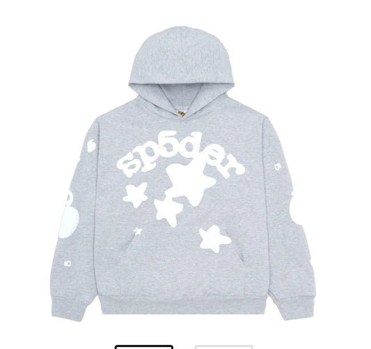 Sp5der Heather Grey Beluga Hoodie