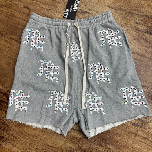 Mixed Emotion Grey Rhinestone Short