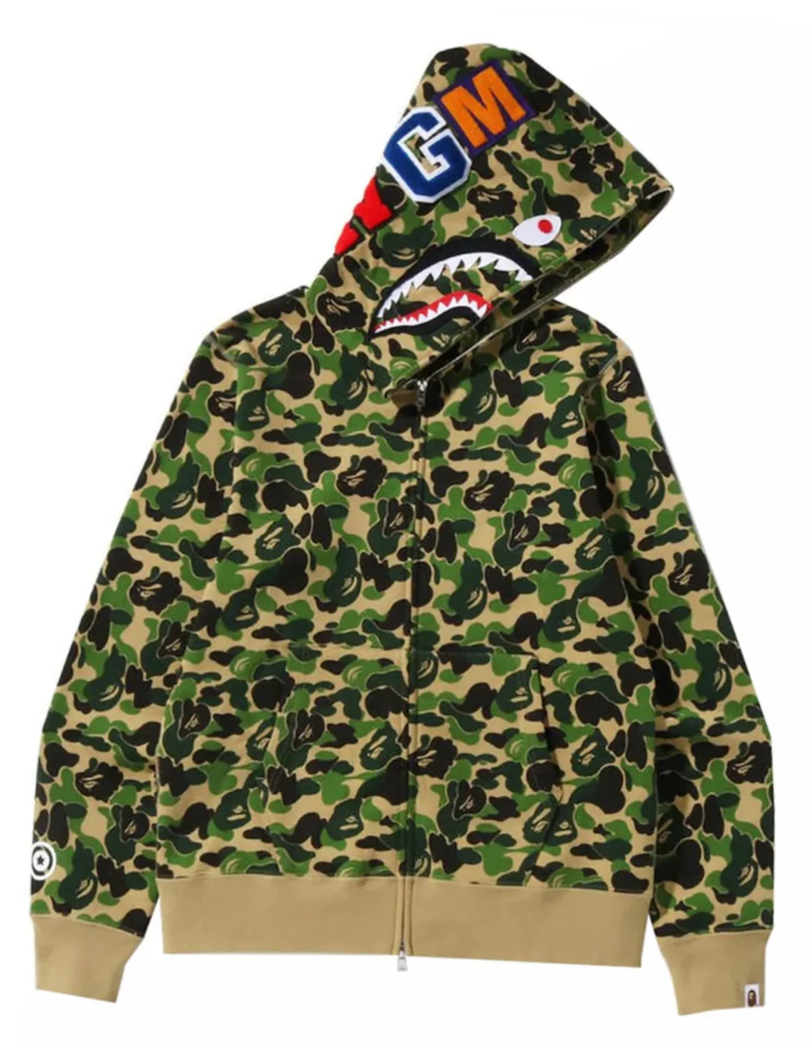 Bape Camo Shark Full Zip Hoodie Green