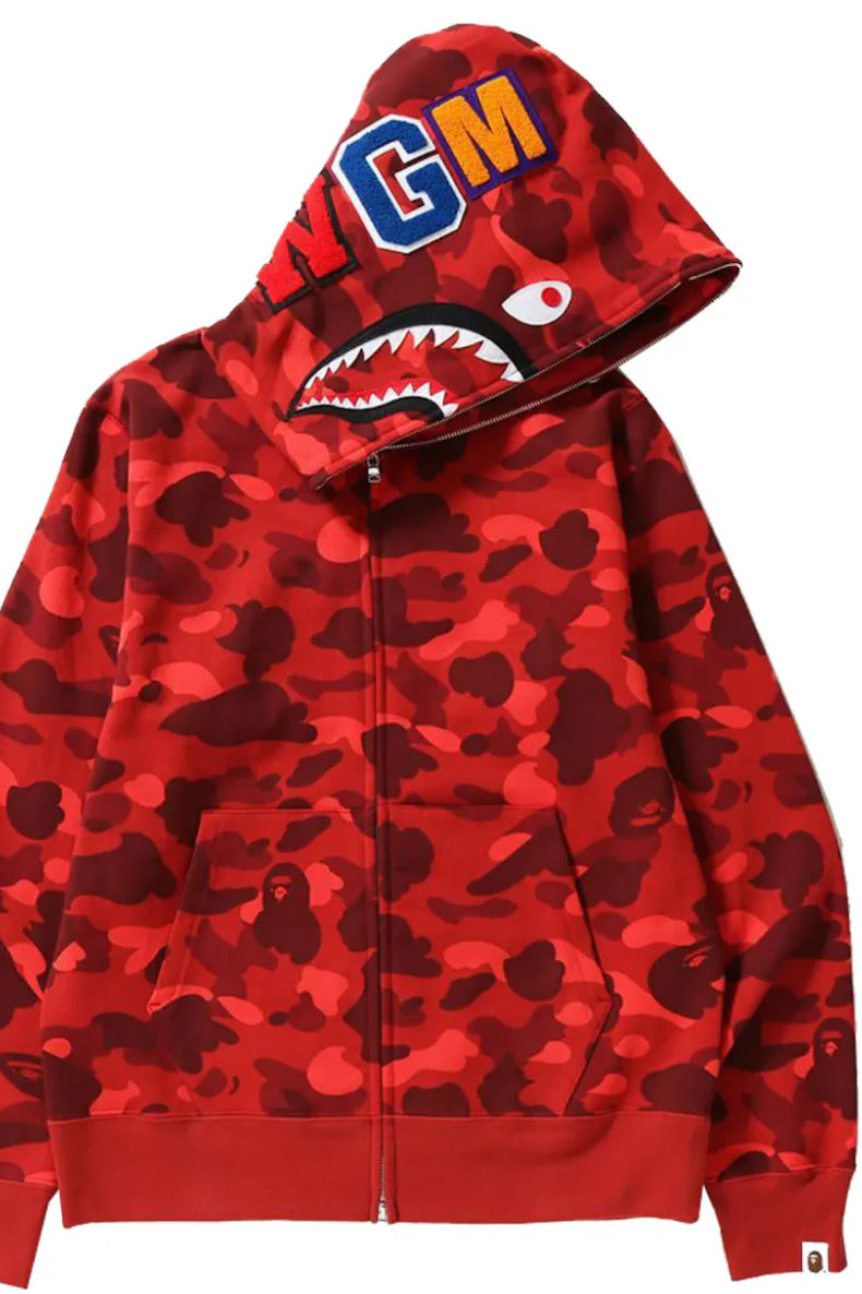 Bape Shark Full Zip Hoodie Red