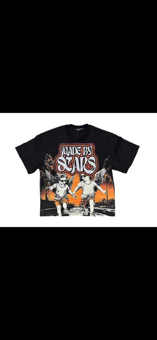 Mixed emotions black 2 angel tee
