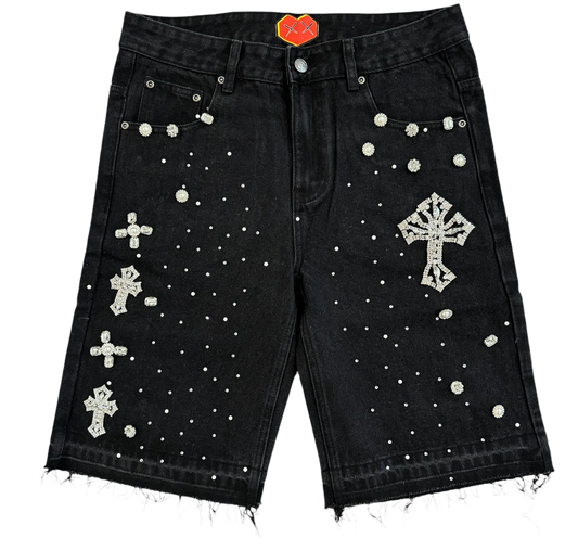 Genuine Club Black Rhine Stone Shorts