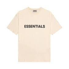 Essentials Cream boxy Front Logo tee