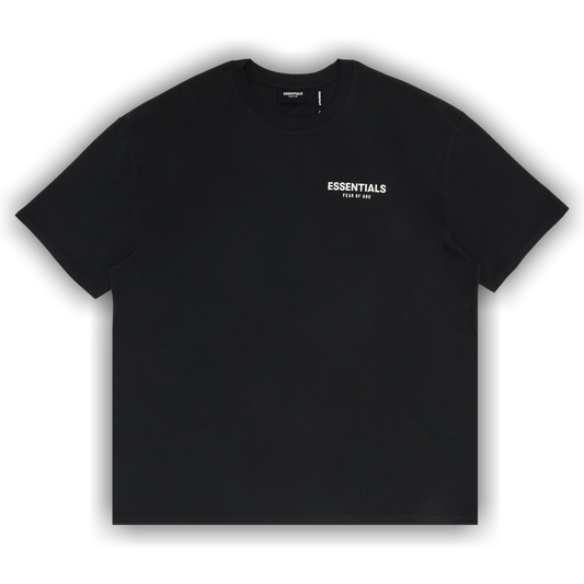 Essential white/black font tee