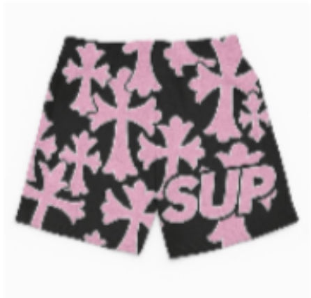 Sup Cross Pink Black shorts
