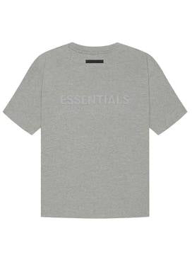 Essentials Back Logo Only  Heather Oat Tee