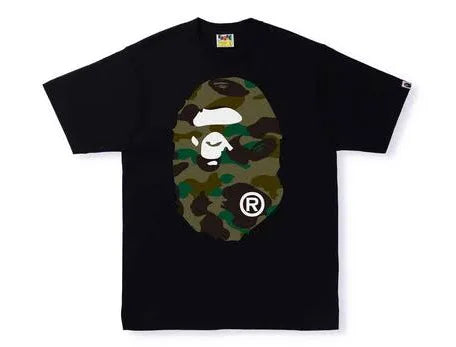 Bape Green Black Camo Big Ape Head Tee