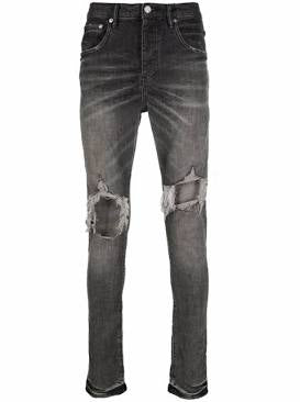 Grey Dirty Blowout Purple Jeans